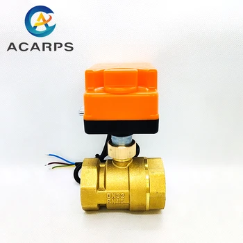 1/2" 3/4" 1" 2" brass electric ball valve three wire two control Two way electric actuator with manual switch 220V 24V 12V