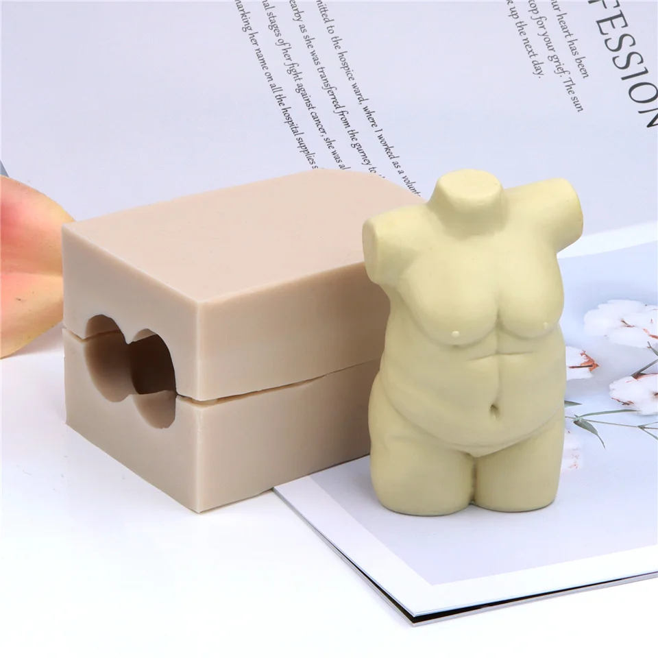 

3D HumanToned Body Plump Shape Silicone Candle Body Mold Thick Multilayer Fat Meat Nude Curvy Figure DIY Hand-made Plaster Craft