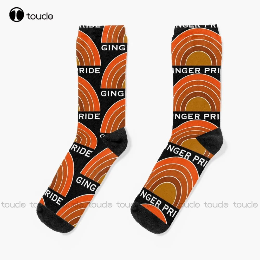 Ginger Pride - Rainbow - Redhead - Love Gingers - Ginger T Shirt - Gingers Shirt Socks Womens Black Fun Socks 360° Digital Print