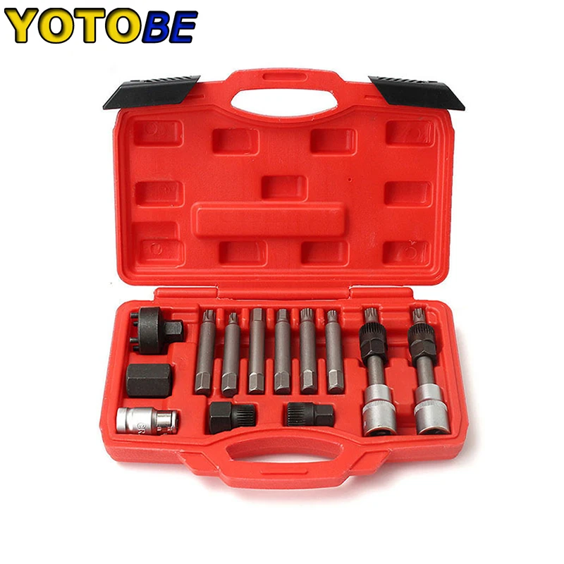 13pcs Alternator Freewheel Pulley Removal Engine Tool Set Professional Auto Tool Set