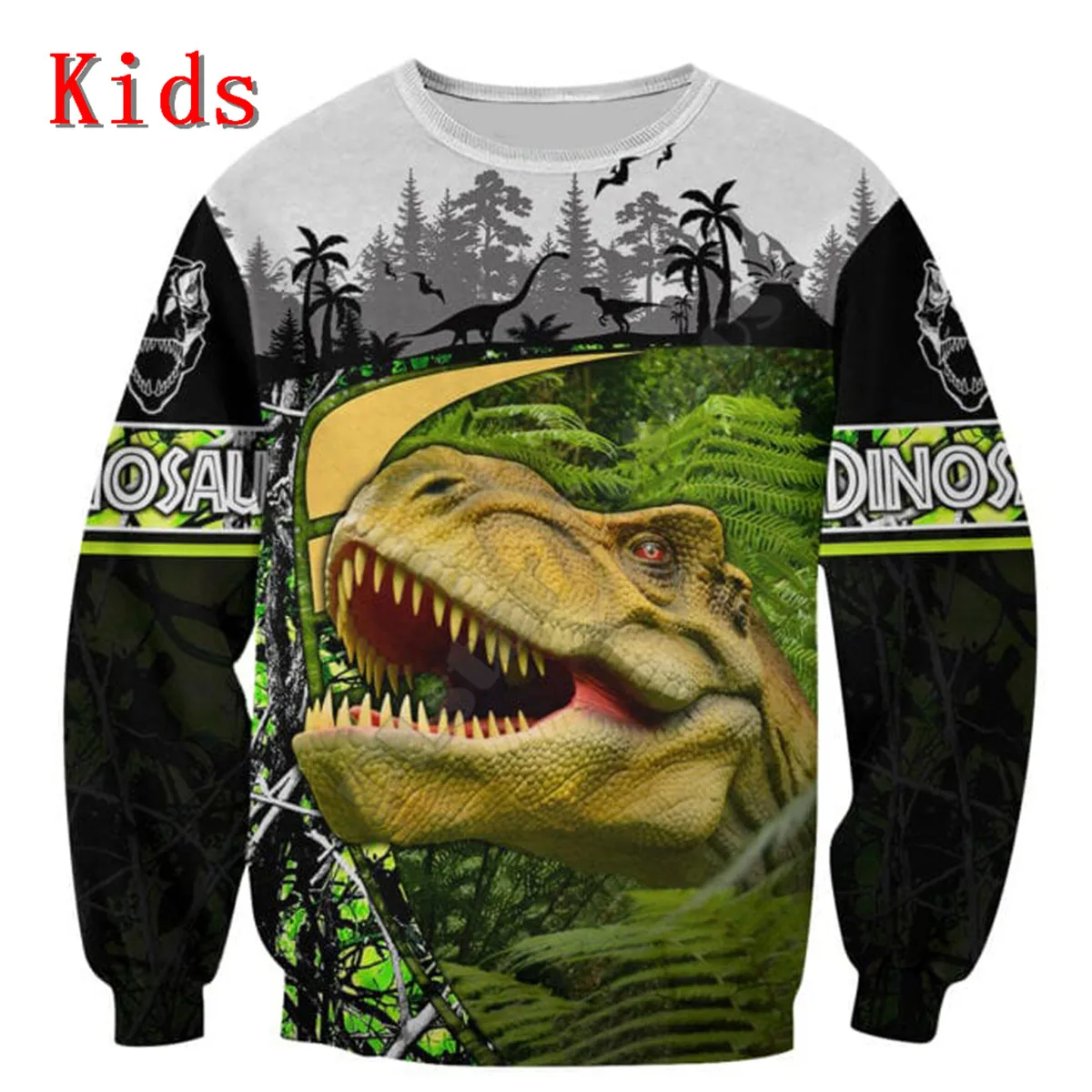 

Толстовки с капюшоном Love Dinosaur, футболка, Детский свитшот с 3D принтом, с длинным рукавом, для мальчиков и девочек, Веселая детская одежда 09