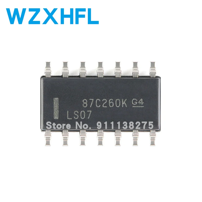 10PCS 74LS07 SOP14 74LS07D SOP-14 SN74LS07DR SOP 74LS07DR SOIC14 LS07 SOIC-14 SMD new and original IC Chipset