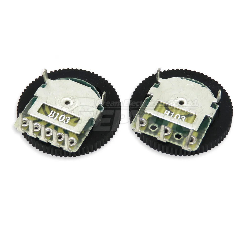10pcs Volume Wheel Gear Potentiometer B102 B103 B203 B503 B1K B10K B20K B50K 3Pin 5Pin 16*2mm Dial Potentiometer