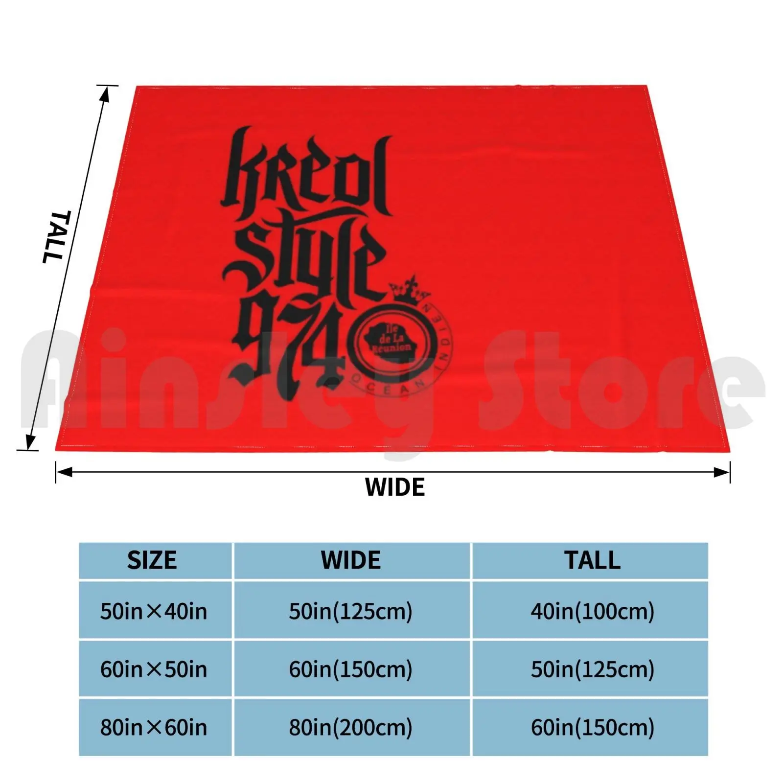 Kreol Style 974-Black Logo Blanket Fashion Custom 974 Logo 974 Creole Reunionnais Reunion Island Reunionese