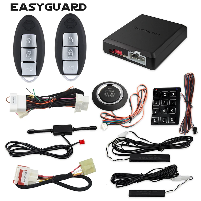 

EASYGUARD Plug & Play CAN BUS fit for Nissan TIIDA LIVINA LANNIA push button start PKE car alarm system remote auto starter