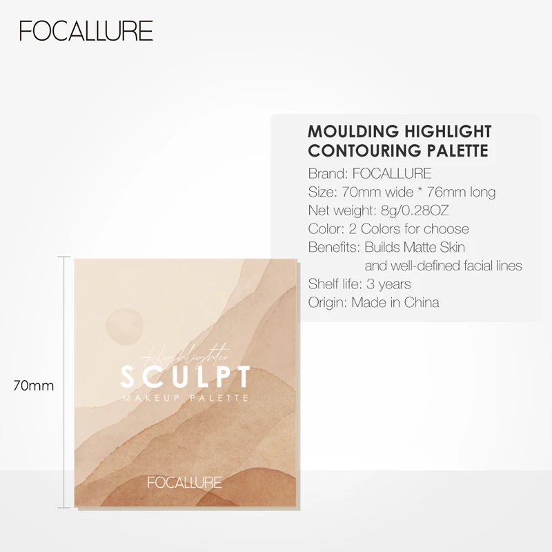 FOCALLURE Wholesale Highlighter Contouring palette For Face Beauty Makeup powder Bronzer shadow Palette
