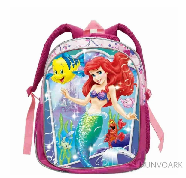 Disney The Little Mermaid Ariel Backpack Princess Kids School Bag Fairy Tale Schoolbag Book Bags for Teen Girls mochila