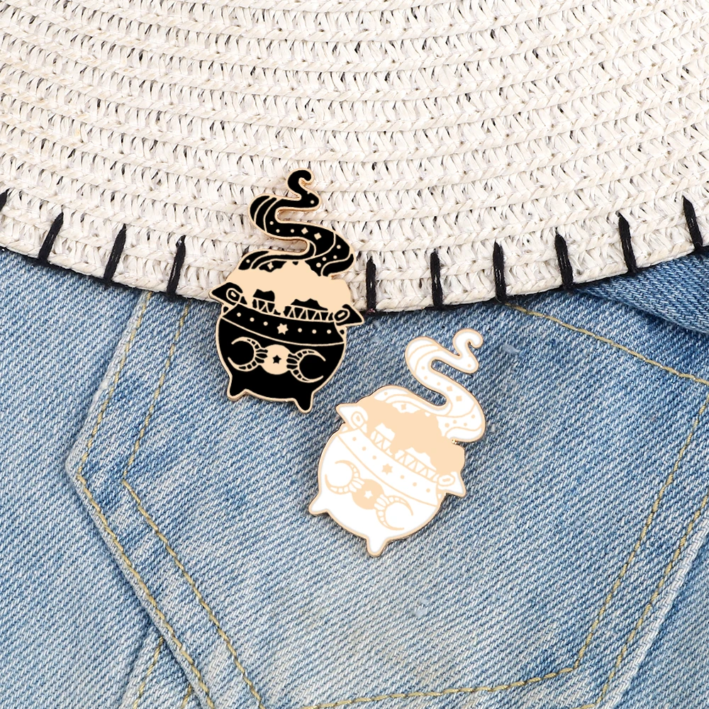 Enamel Brooch Set Magic Experiment Furnace Coffee Bean Barista Latte Art Banner Slogan Badge Pin Denim Lapel Jewelry Accessories