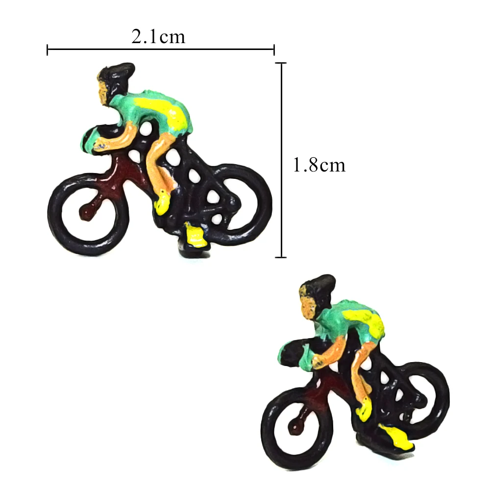 12pcs/lot HO 1:87 scale Model Bicycle Racing Figures Color Miniature Sports People for Diorama Architecture Racing Scene Making