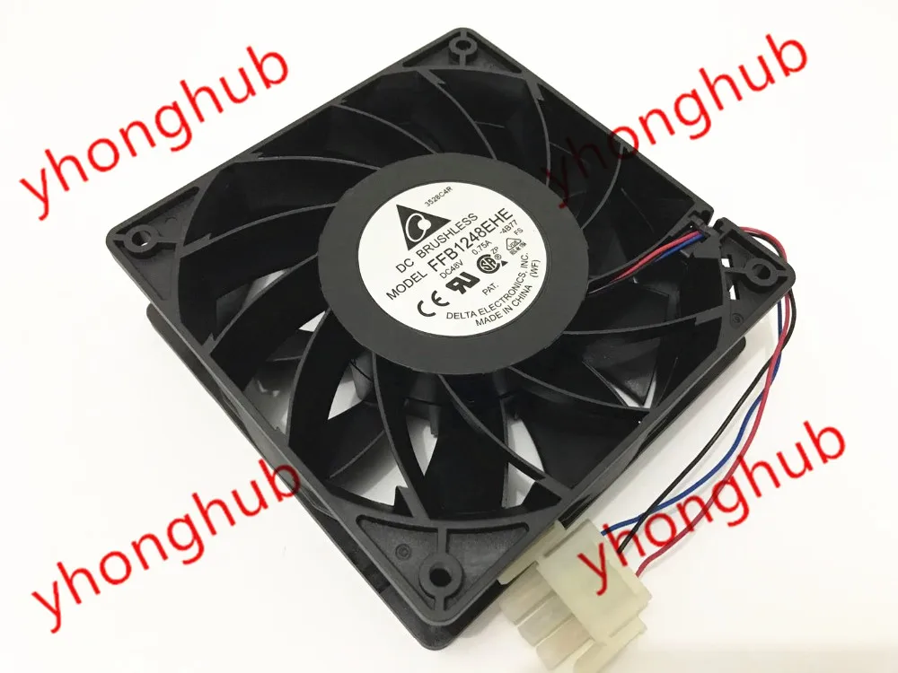 

Delta Electronics FFB1248EHE 4B77 DC 48V 0.75A 3-Wire 120x120x38mm Server Cooling Fan