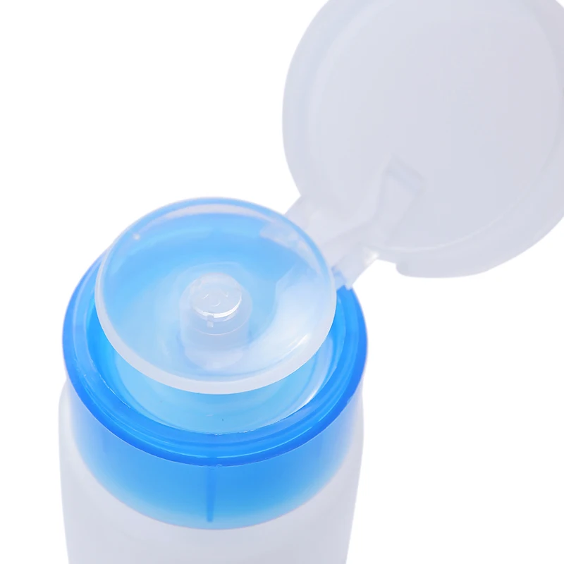 Portable Empty Clear Pump Dispenser Bottle Plastic Nail Polish Remover Cleaner Container 75ml