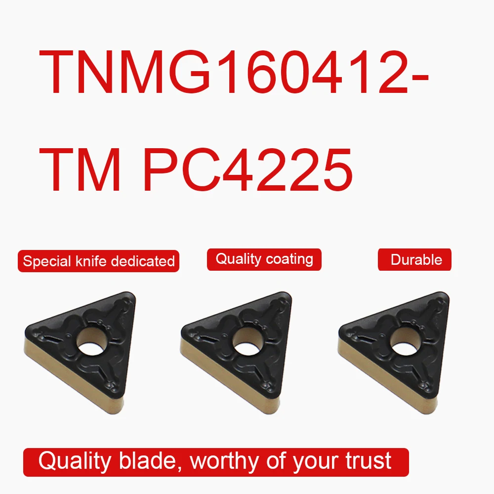 10PCS TNMG160412-TM PC4225 Carbide Inserts CNC External Turning High Quality TNMG16 Blade Metal Lathe Cutting Tools