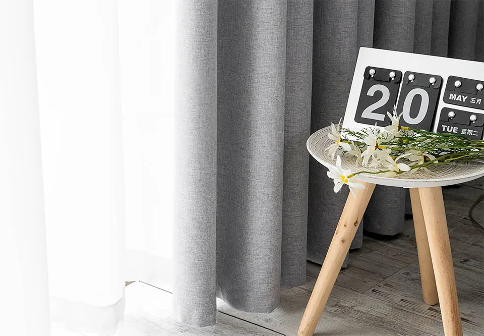 Moderne Verdunkelungsvorhänge aus 100 % Leinen für Wohnzimmer, Esszimmer, Schlafzimmer, Fenster, Tür, Sichtschutzjalousien, Vorhänge, individuell anpassbar – Detail 7