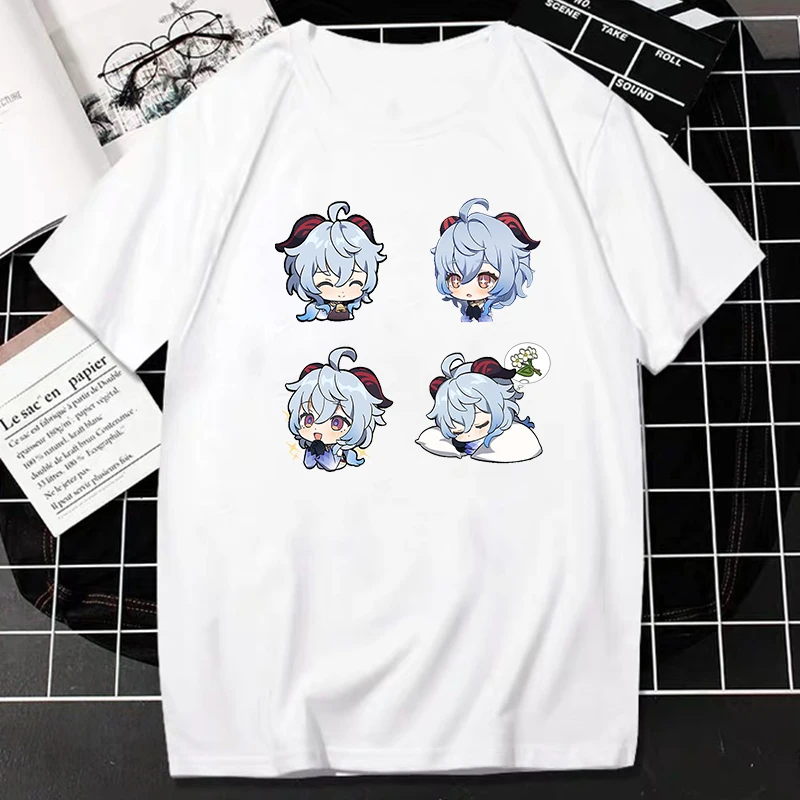 New Game Genshin Impact T Shirt Women Men Kawaii Tops Classic Games Character Graphic Print Tops Harajuku Cartoon Streetwear Tee