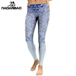 NADANBAO MANDALA Leggings Women Fitness Pants Flowers Printing Fashion Workout Leggins Outwear Slim Legin