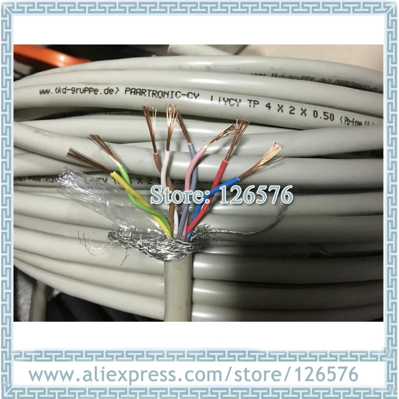 10 meter High quality 0.5^mm2 8 core Shielded Cable for encoder, cnc machine