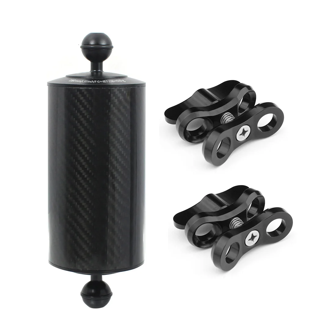 Подводный плавучий поплавок BGNing из углеродного волокна, водная рукоятка d80мм, двойной шарик, плавающая рукоятка, подводная камера для дайвинга