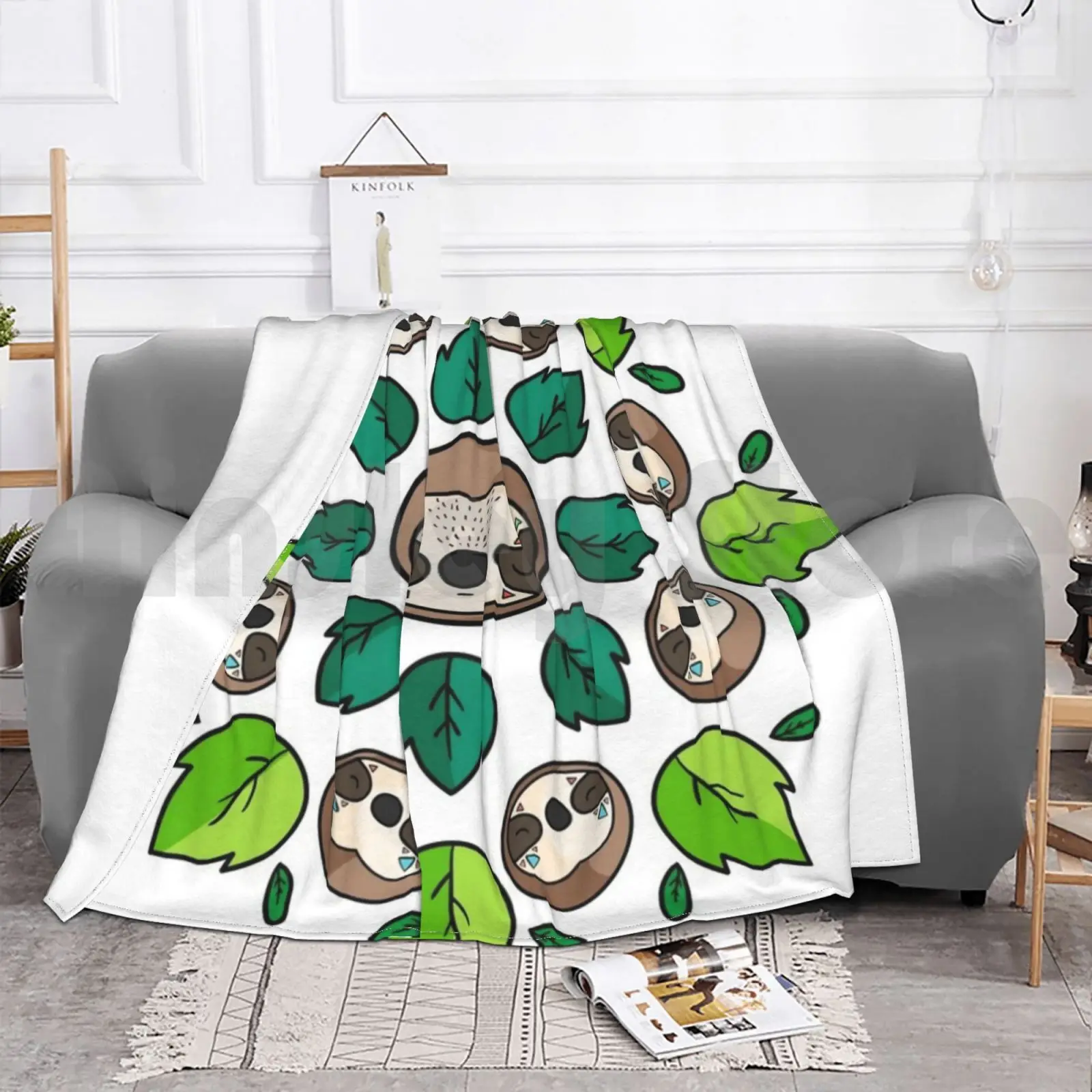 Mandala Sloth Blanket For Sofa Bed Travel Mandala Sloth Perezoso Lazy Cute Kawaii Man Girl Vector Geek Ethnic