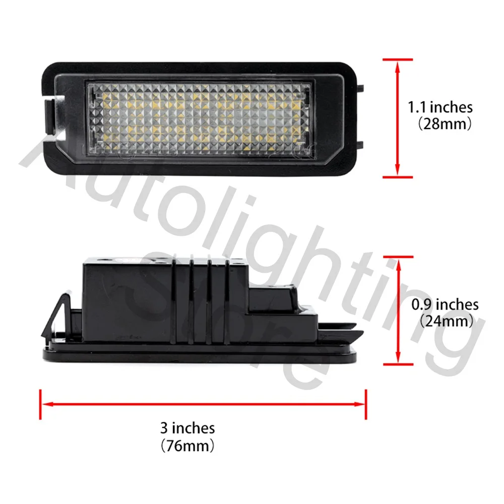 Lumière LED de Plaque d'Immatriculation de Planificateur, Canbus pour VW Saveiro 2005-2013 Gol 2004 2015-2010 Fox-EU 2005-2012 Fox-Africa 2004-2010, 2 Pièces