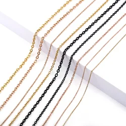 2-5m/lot 1.2-3mm Width Stainless Steel Width Cross Necklaces Chains Bulk Link Chains For DIY Crafts Jewelry Making  Accessories
