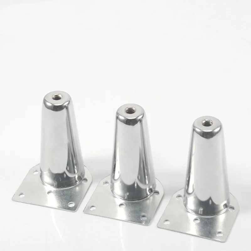 4pcs 8cm Metal Furniture Leg Office Table Cabinets Feet Sofa Bed TV Cabinet Desk Silver Support Foot Home Hardware Accessories