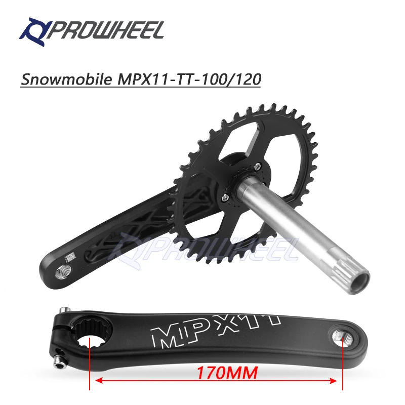 PROWHEEL Snow Bike Crank 170mm Sprocket 28/30/32T 34/36/38T Chainrings Bottom bracket BB 100/120mm Fat Bicycle Crankset