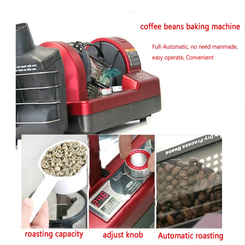 300g Full-Automatic 3D Hot Air Coffee Roasting Machine CBR-101A Home/Commercial Coffee Roaster/Coffee Beans Baking Machine 220V