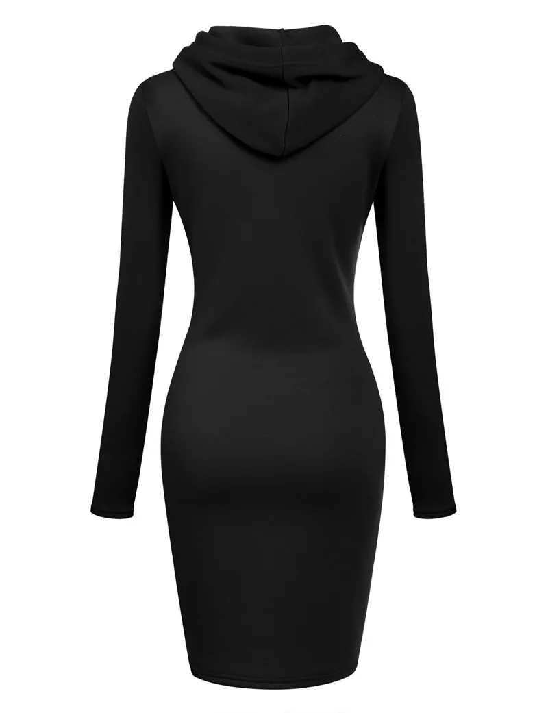 Women long Hooded Sweatshirts Dress 