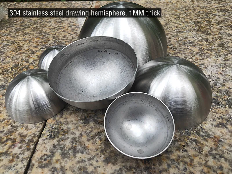 Diameter51mm-600mm Wire drawing stainless steel brushed matte indoor and outdoor hollow decorated semi-spherical steel pipe head