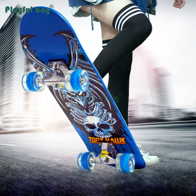 Playful Bag 36x20CM Four wheel skateboard beginner adult maple skate board Street brushing sport Children Skateboard toys AMB56