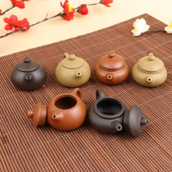 1Pc Purple Clay Finger Teapot Tea Pet Pocket Tea Set Ornaments Tea Decoration