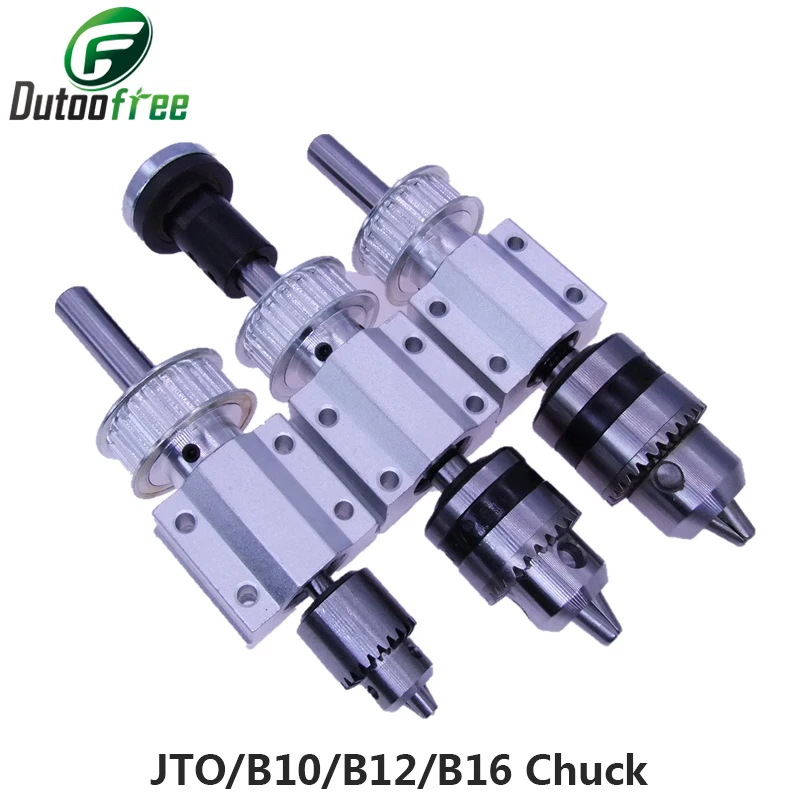 DIY Woodworking Cutting No Power Spindle Assembly Grinding Small Lathe Accessories JTO/B10/B12/B16 Drill Chuck Set