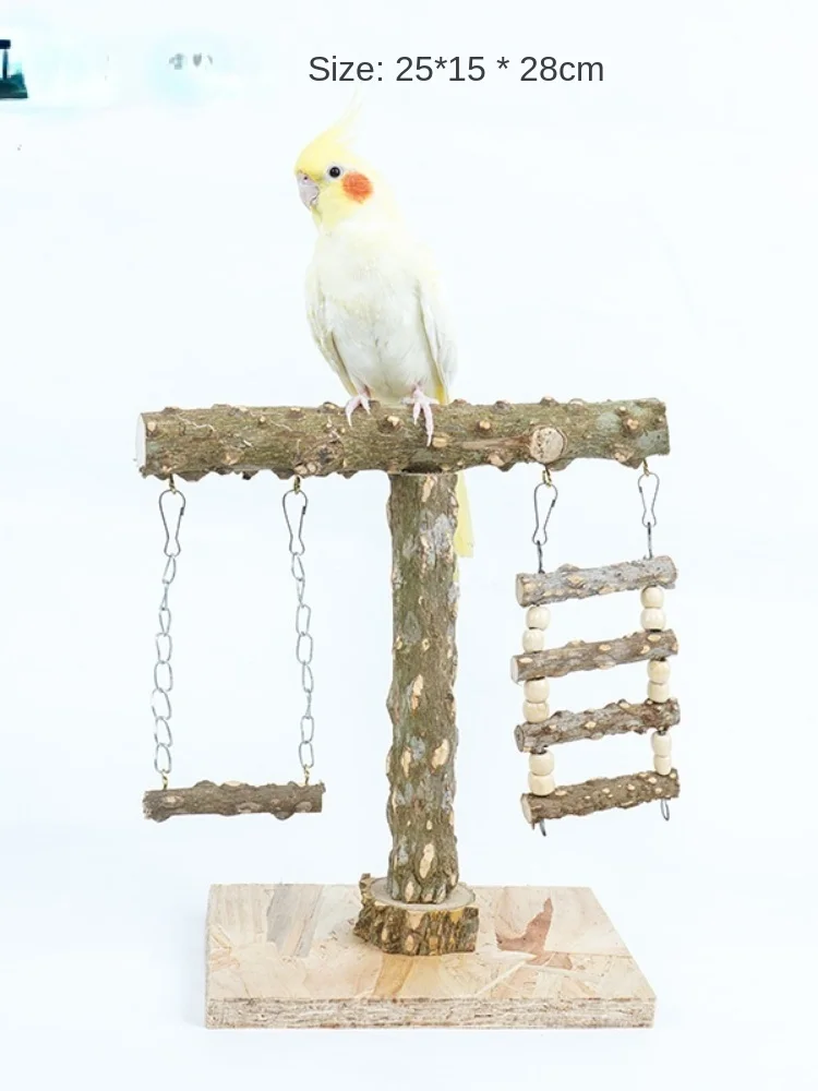 Parrot Playground Stand Peony Xuanfeng Monk Stand Swing Bite String Anklet Solid Wood Bird Stand