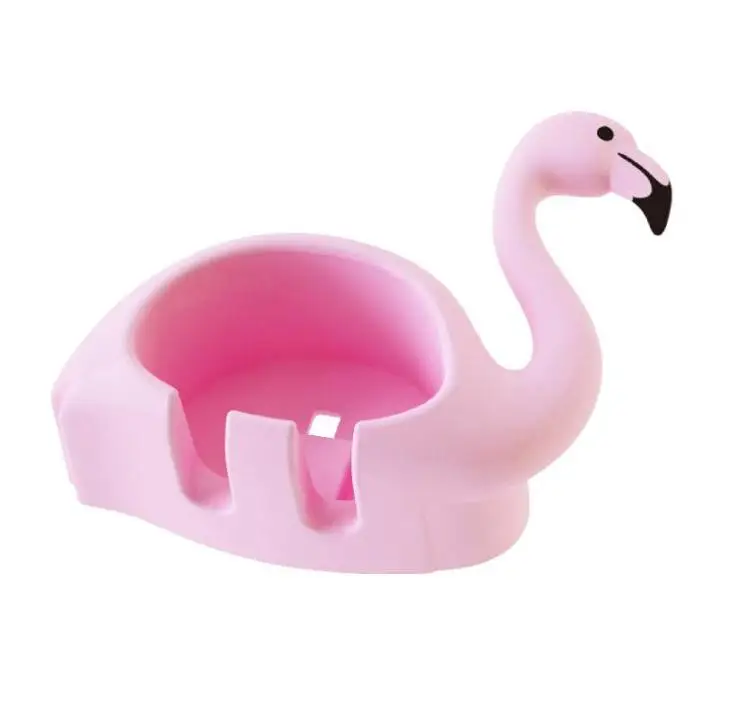 Flamingo Sucker 2 Position Toothbrush Holder Suction Hooks Bathroom Accessories Family Set Wall Bathroom Wholesale