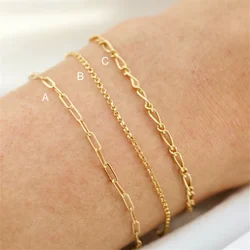 14K Gold Filled Chain Bracelet Handmade Jewelry Boho Charms Bracelets Vintage Anklets for Women Bridesmaid Gift Jewelry
