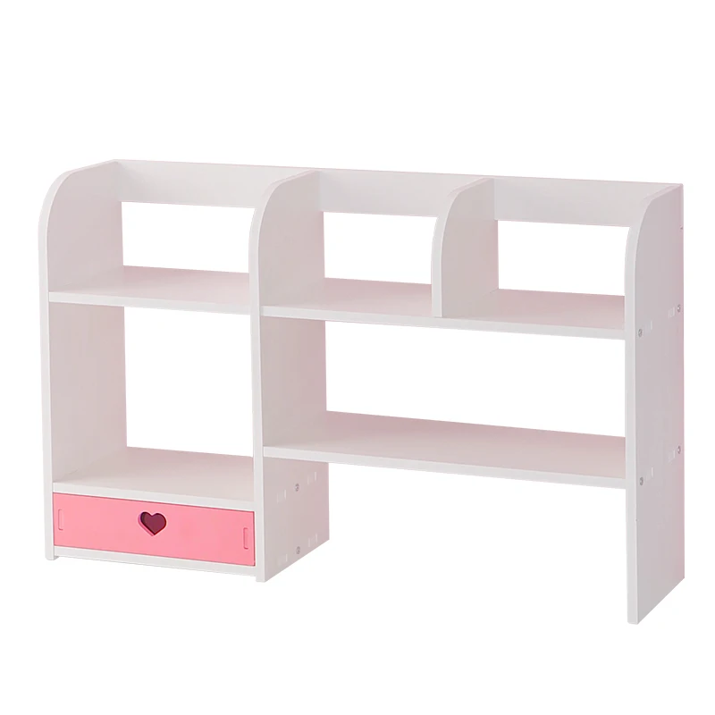 Étagère de bureau en forme de cœur pour filles, boîte de rangement de bureau, dortoir, chambre à coucher, fournitures de stockage de papeterie à domicile