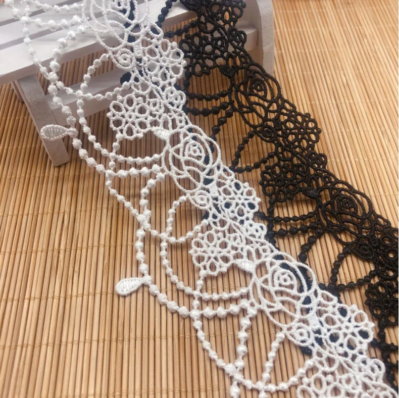 2 Yards Lace Sewing High Quality Needlework Trim Dress Accessories Diy Skirt Decoration Polyeater Water Soluble Embroidery Wide