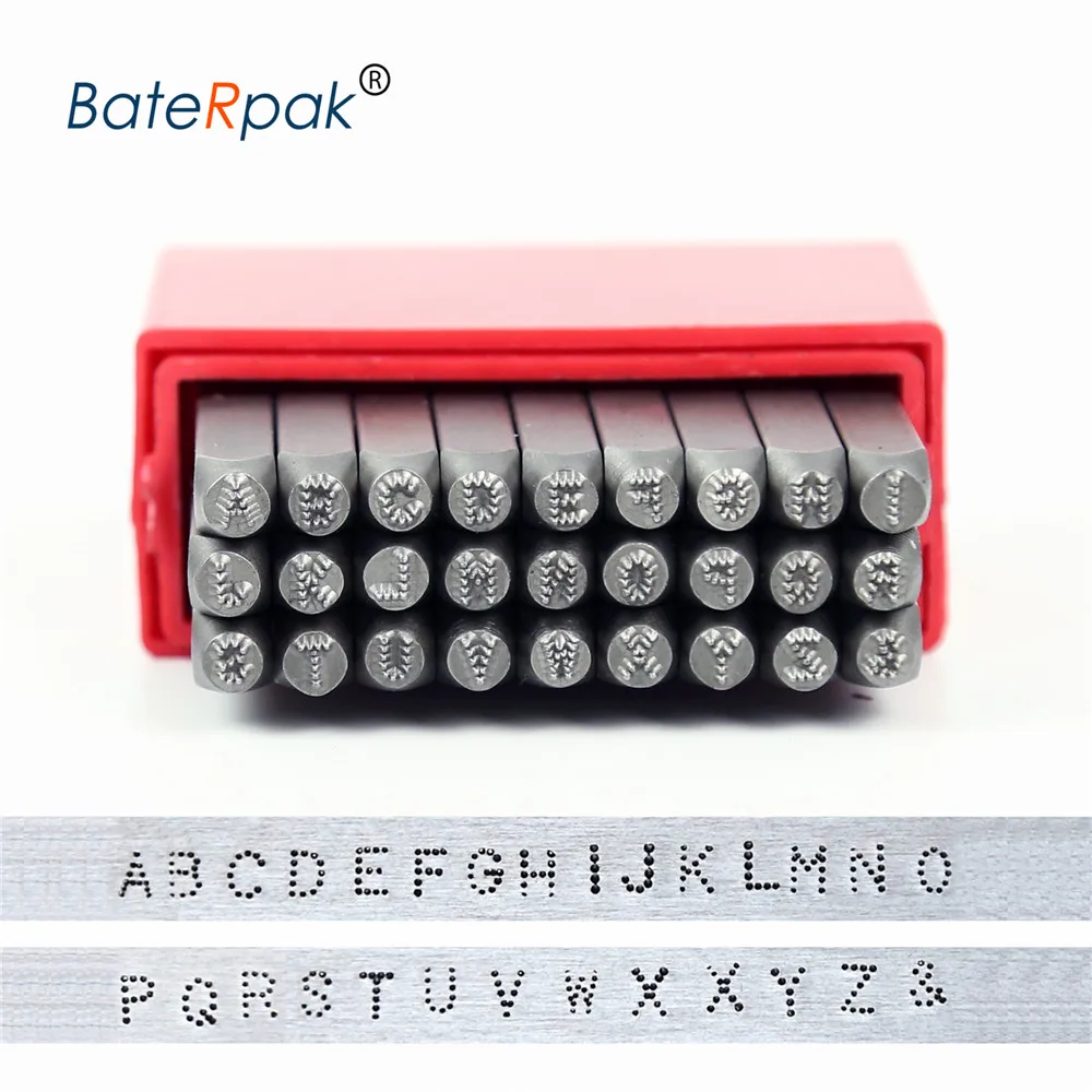 3/4/5mm A-Z Dotted steel seal,BateRpak car chassis Steel word punch stamp/matrix do stamp letters,27pcs/box