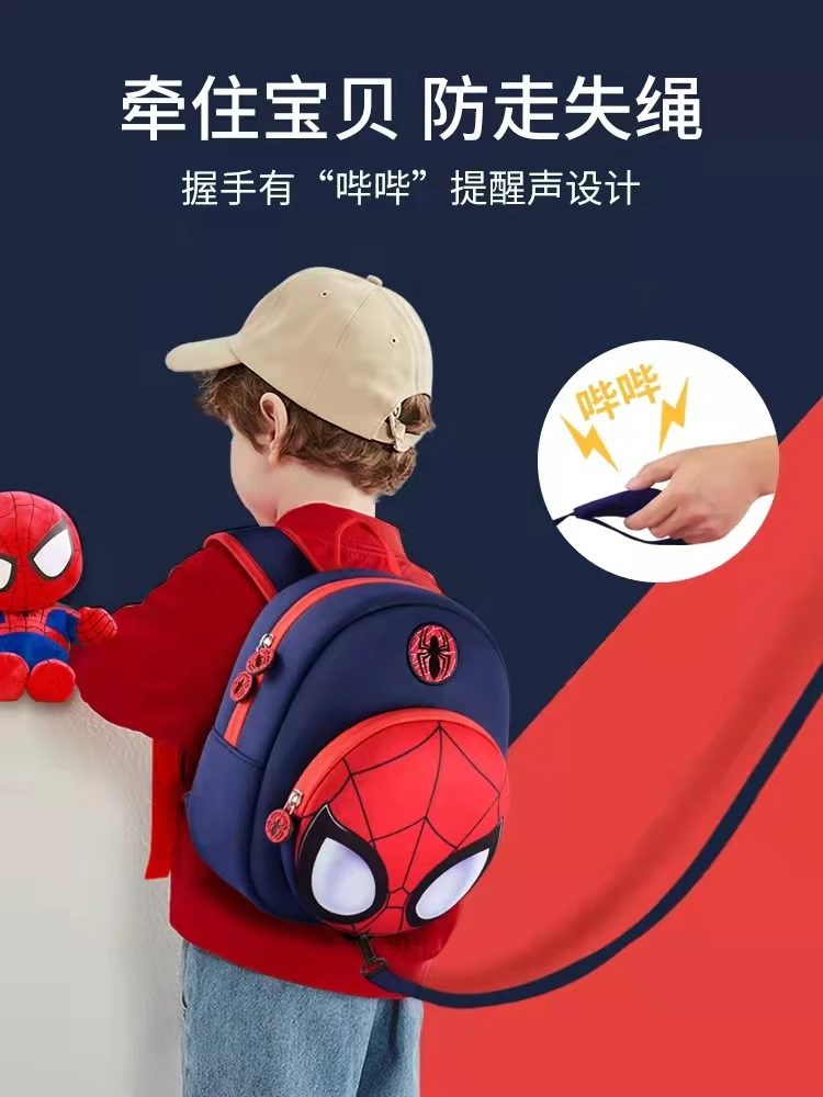 Disney New School Bag For Boy Kindergarten Student Shoulder Orthopedic Backpack Age 3-8 Spider Man Captain America Kids Gift