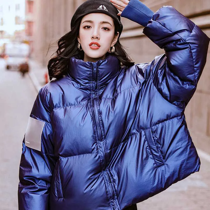 Bright Color Puffer Parka Coats Women Winter Drop Shoulder Warm Padded Coat Female 2021 Fashion Streetwear Down Lady Parkas