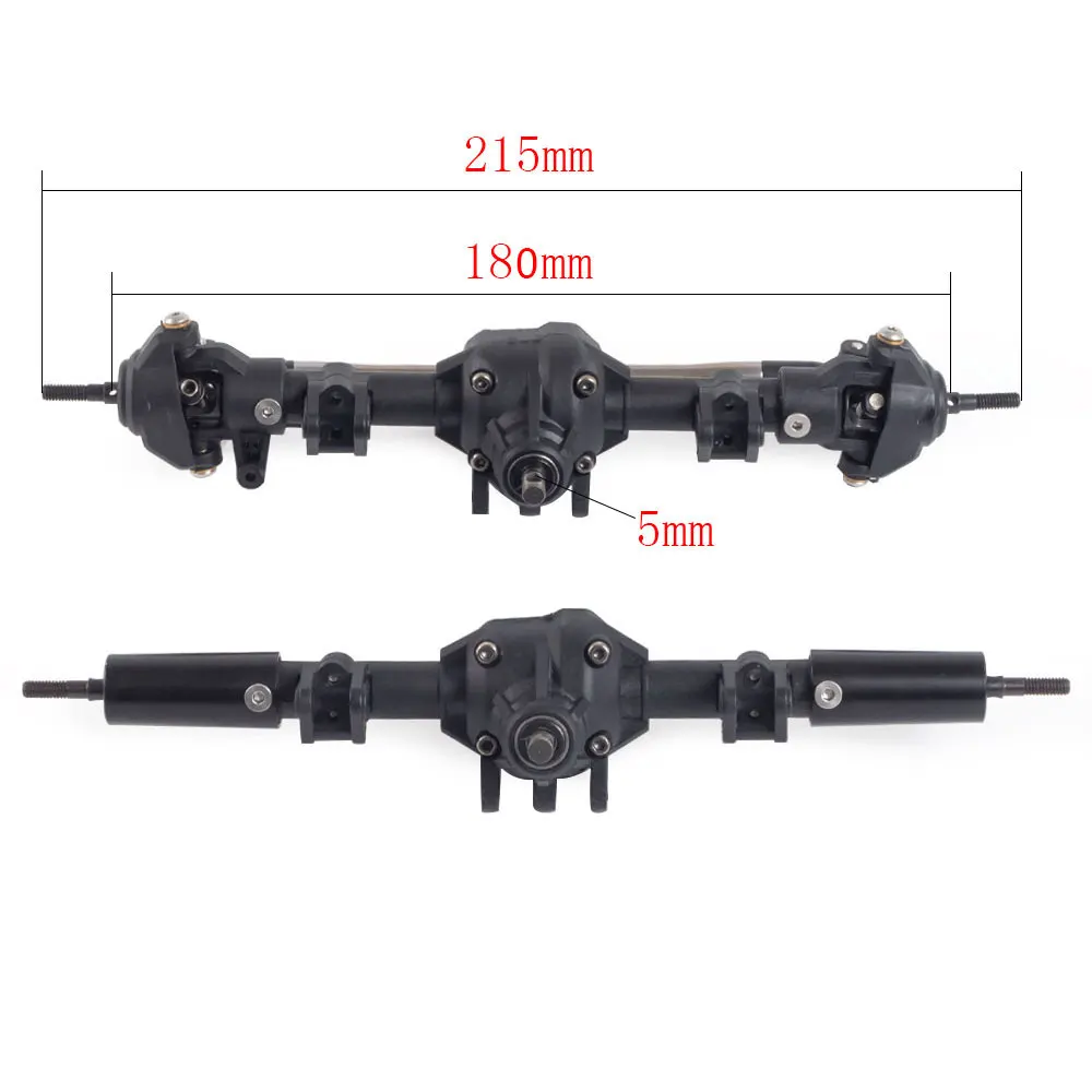 215mm Plastic Front and Rear Axle with Steering Servo Link for 1/10 RC Crawler Car Axial SCX10 II 90046 90047 Upgrade Parts