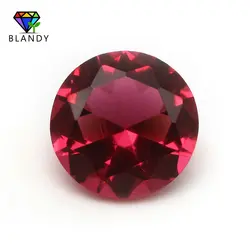 Rose Red Glass Stone 3.0-12mm Round Shape Machine Cut 6mm 8mm 10mm Loose Synthetic Gems Beads For Jewelry