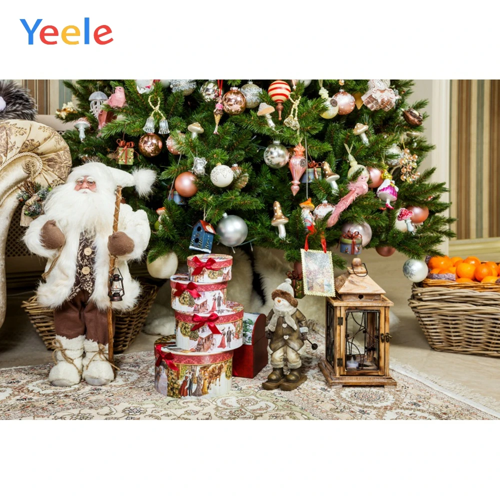 Yeele di Babbo natale Carino Pupazzo di Neve Foto di Sfondo Photophone Albero E Regali Fondali Fotografia per la Decorazione Su Misura di Formato