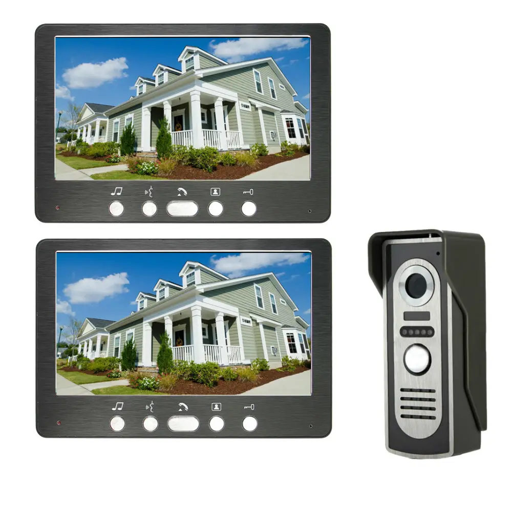 7 inch Video Door Phone Home Security Intercom System Video Doorbell Outdoor Waterproof 1000TVL Camera IR Night Vision