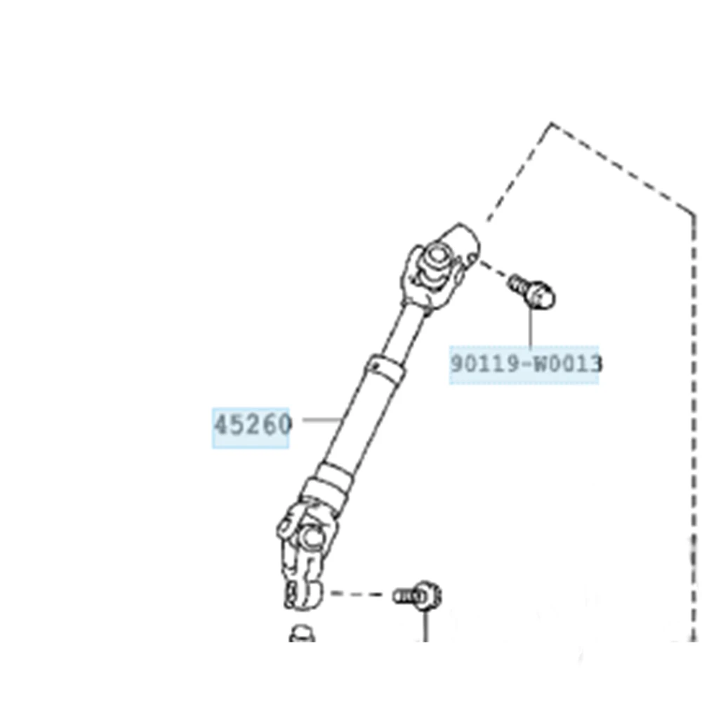 Lower Steering Column Shaft Fits 45260-02080 For  Toyota Auris Corolla ZWE150, ZZE150