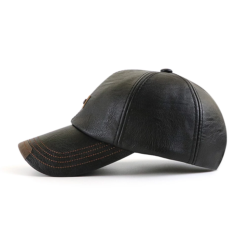 Casquette de Baseball Gorras Planas en cuir PU pour homme et femme, chapeau de camionneur, haute qualité, automne hiver