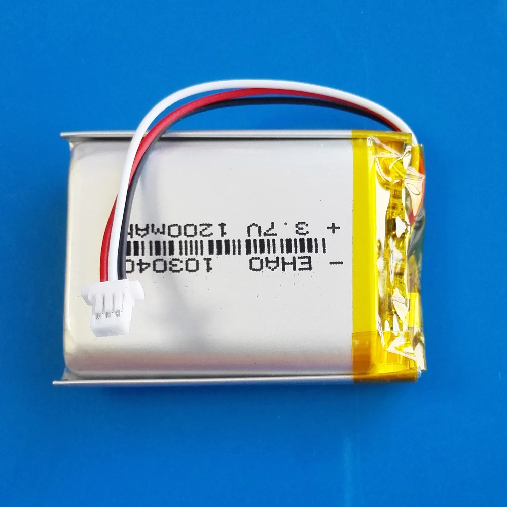 3.7V 1200mAh polimerowa akumulator litowy Lipo + JST 1.0mm 3pin wtyczka do MP3 GPS DVD rejestrator zestaw słuchawkowy 103040