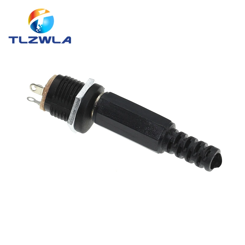 10PCS DC-022 12V 3A Plastic Male Plugs + Female Socket Panel Mount Jack 5.5*2.1mm DC Power Connector Electrical Supplies 5.5x2.5