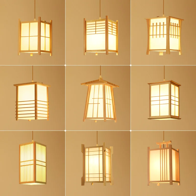 

Japanese Style Chandelier Zen Bamboo Light Hallway Corridor Bedside Bamboo Weaving Lamps Restaurant Chinese Style LEDl Droplight