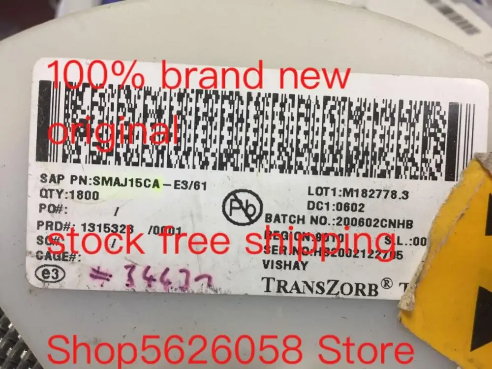 SMAJ15CA-E3/61 SMAJ15CA-E3 DO-214AC 100% new original freeshipping 50PCS/LOT STOCK